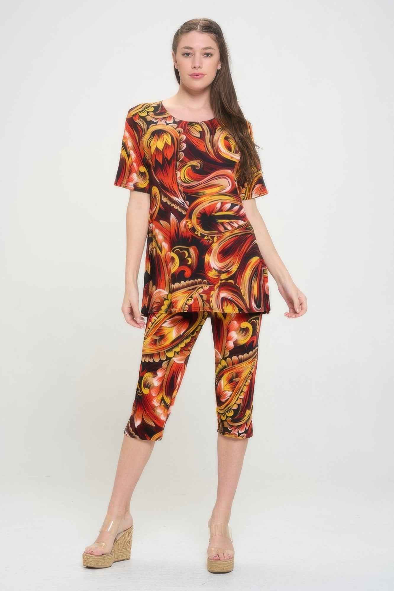 Print Bns Capri Pants Set
