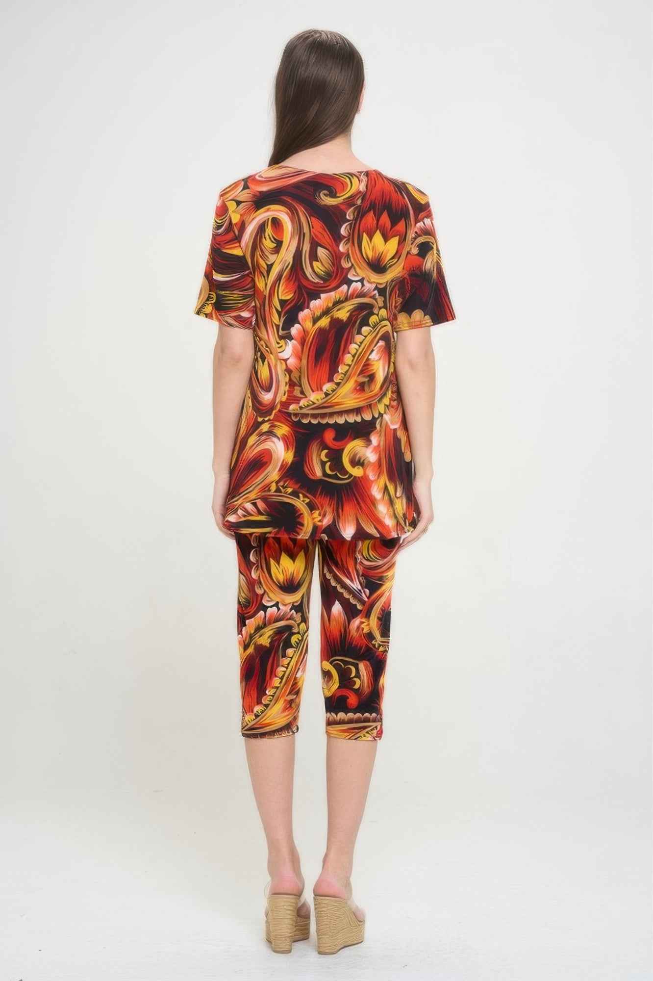 Print Bns Capri Pants Set