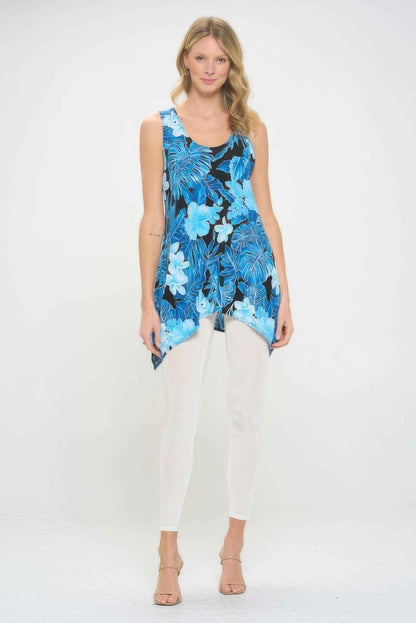 Hit Print Shark Bite Hem Tank