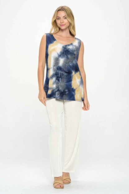 Andante Tie Dye Print Sleeveless Tank Top