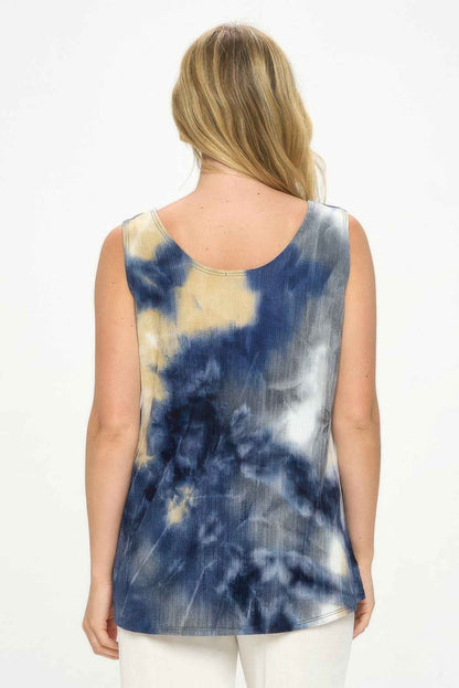 Andante Tie Dye Print Sleeveless Tank Top