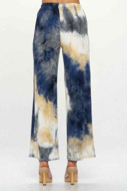 Andante Tie Dye Print Flared Pants