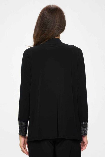 Nylon Foil Sequin Contrast Jacket