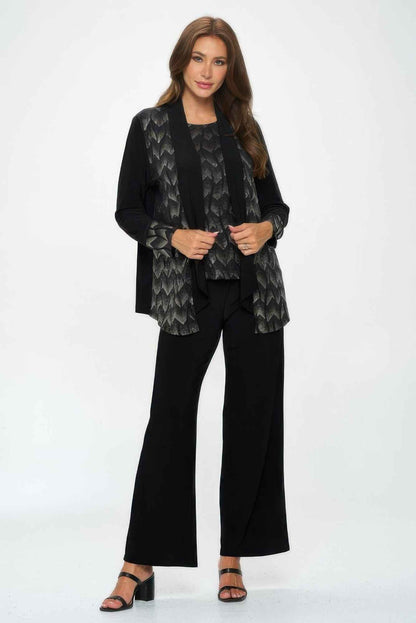 Nylon Foil Sequin Contrast Jacket