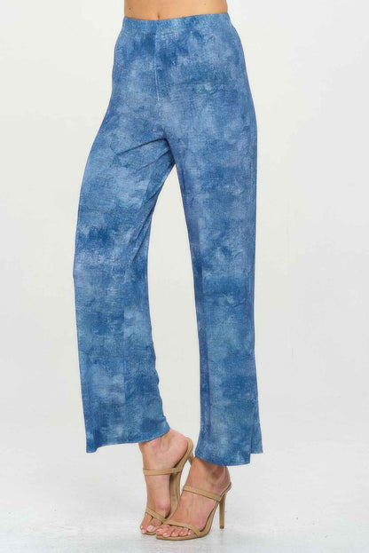 Elastic Waistband Flared Pants