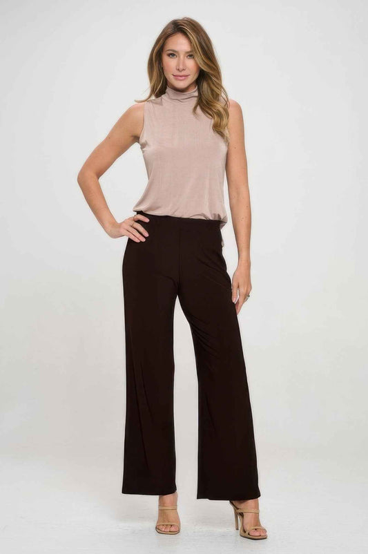 Elastic Waistband Flared Pants