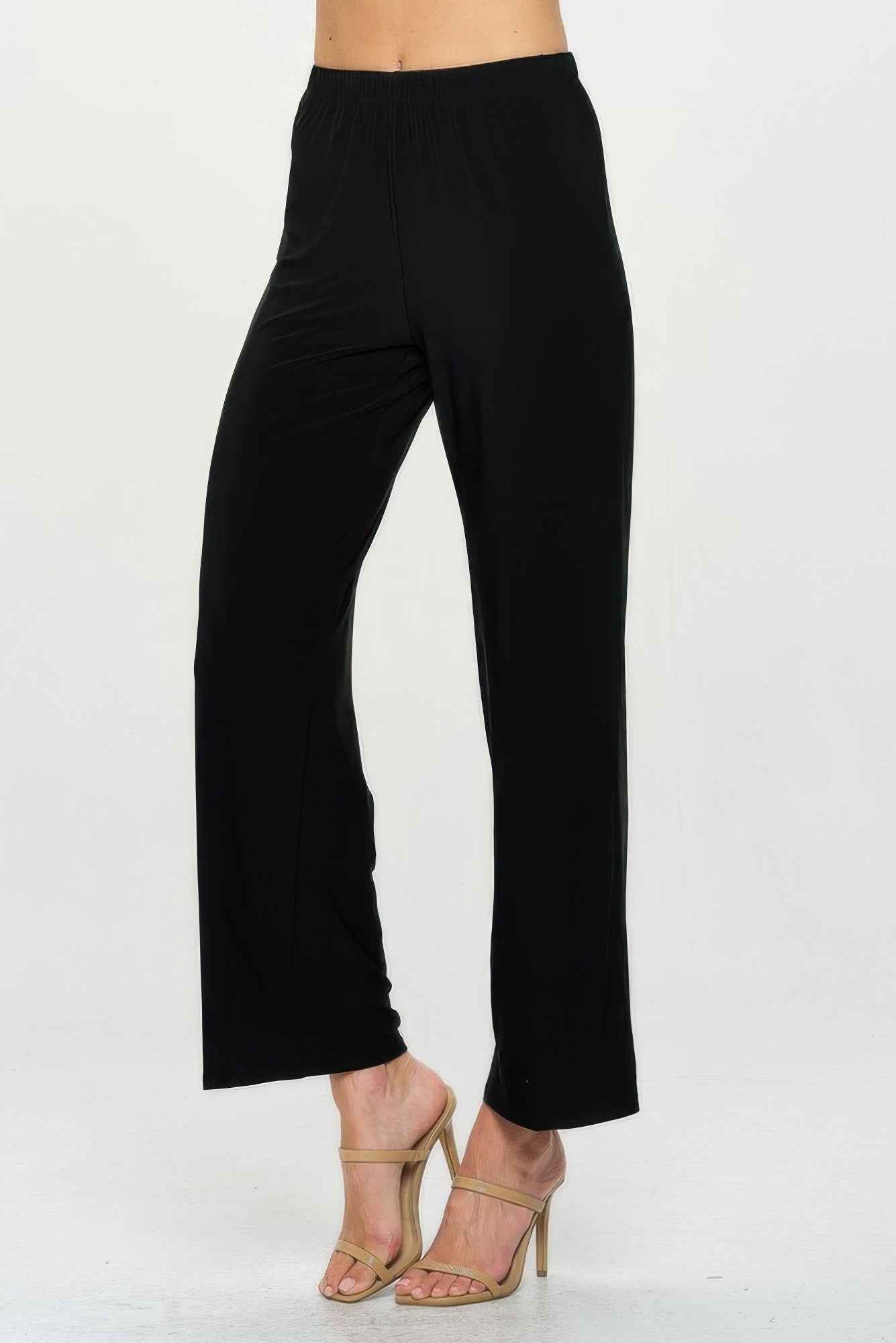 Elastic Waistband Flared Pants