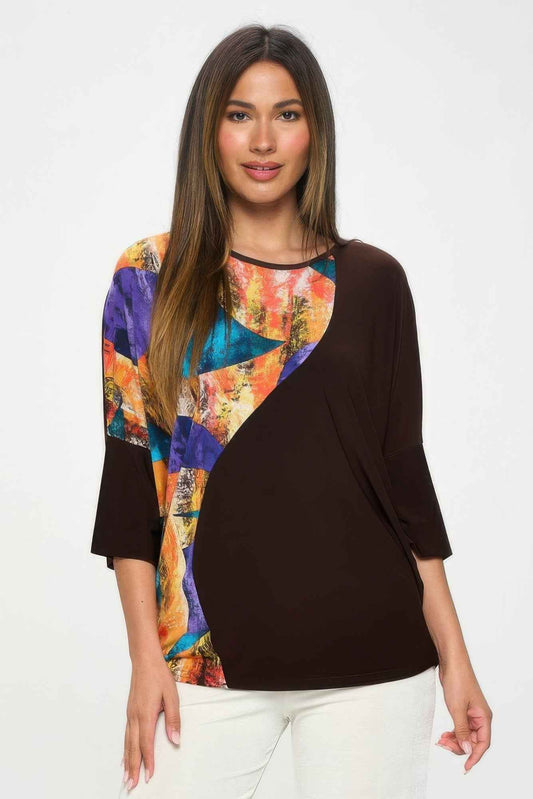 Contrast Print Top