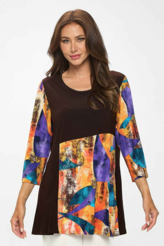 Contrast Curve Knit Top