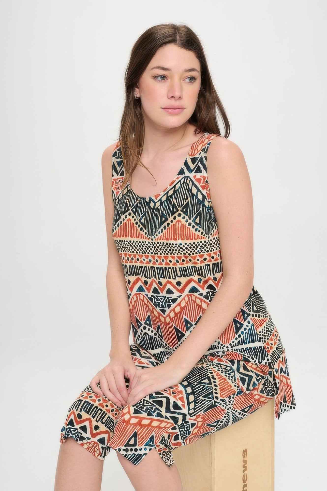 Round Neck Tank Top And Capri Pants Set