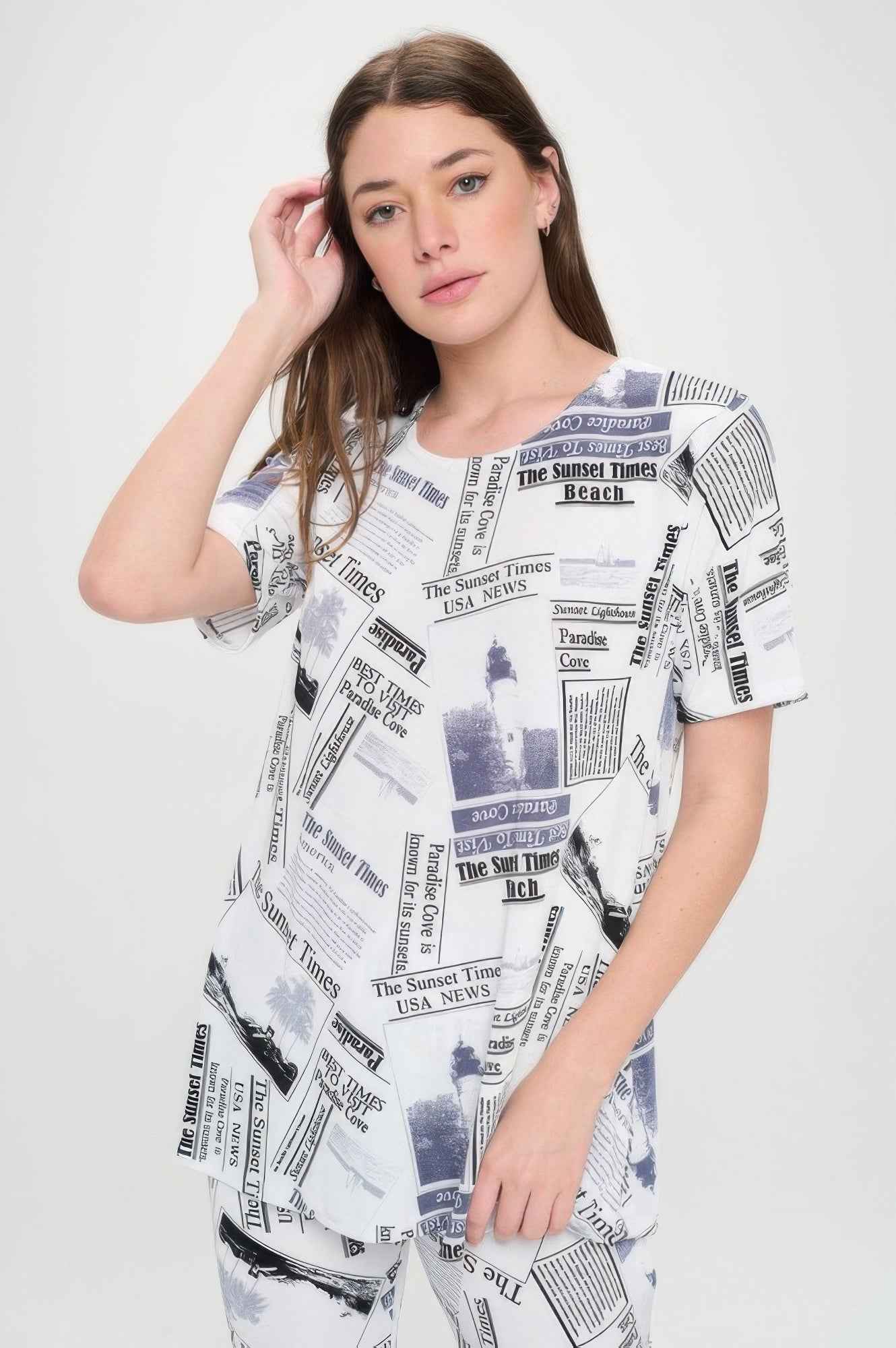 Short Sleeve Top Capri Pants Set