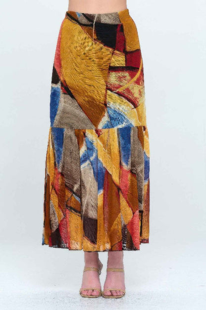 Mesh Romance Tiered Print Skirt