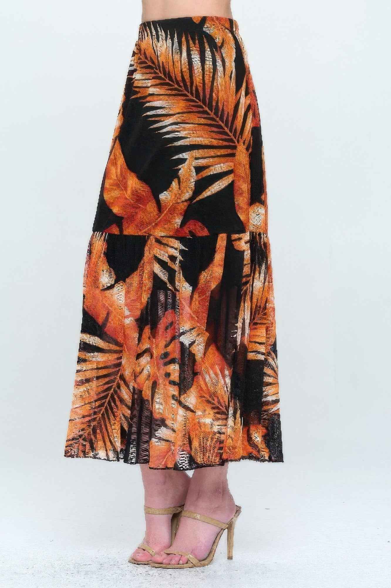 Mesh Romance Tiered Print Skirt