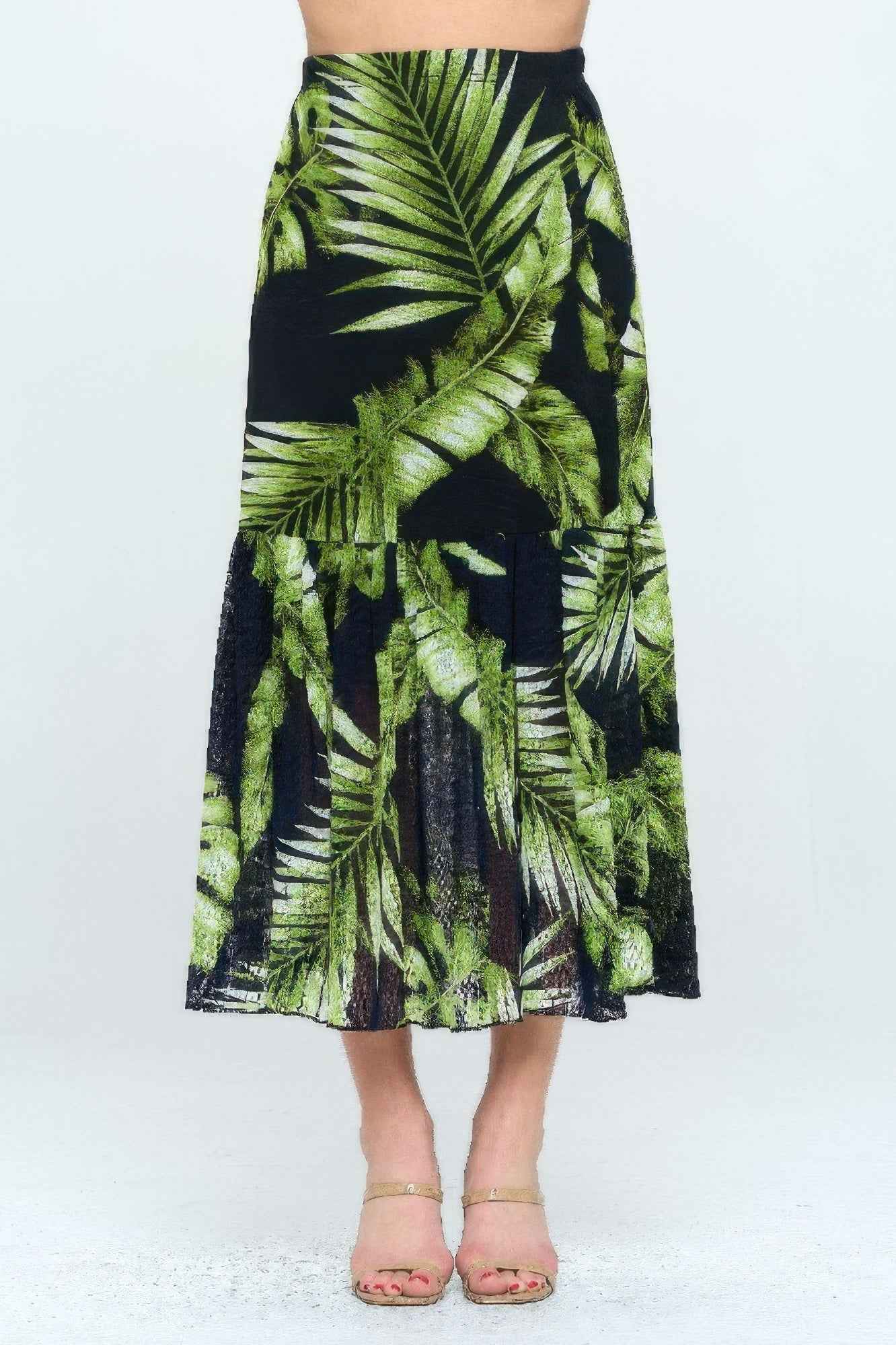 Mesh Romance Tiered Print Skirt