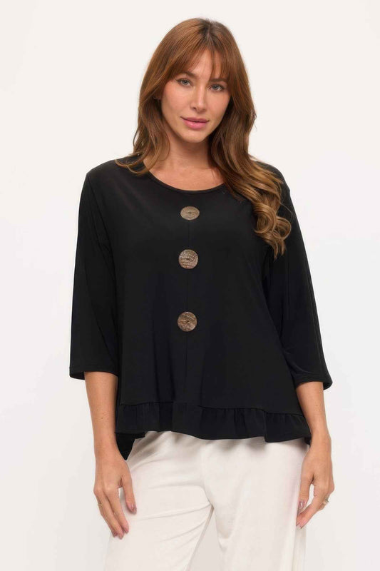 Hit Ruffle Top With Buttons