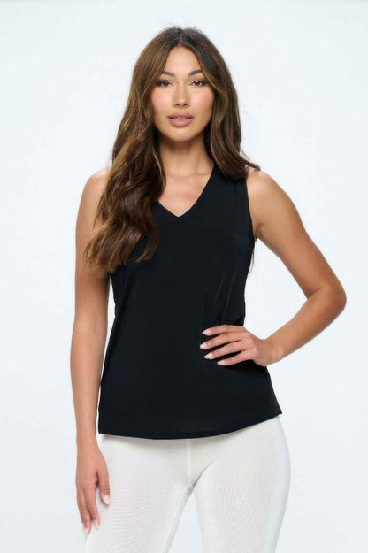 Plus Size Bns V-neck Bias Tank