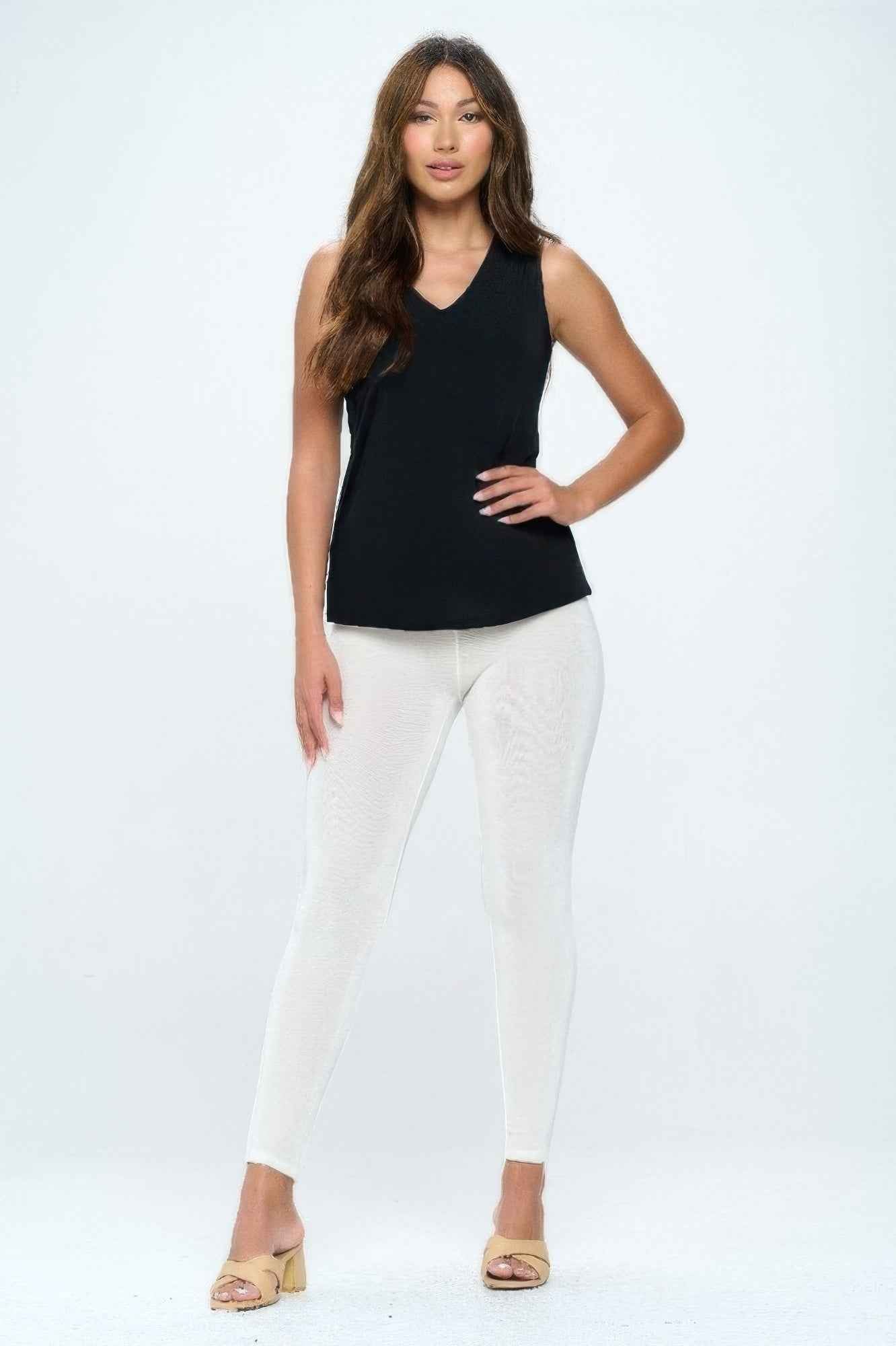 Plus Size Bns V-neck Bias Tank