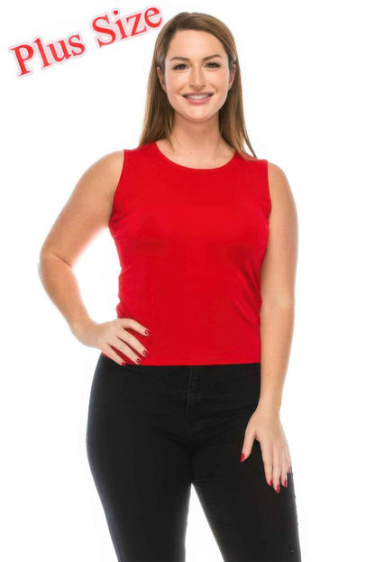 Plus Size Sleeveless Solid Tank Top