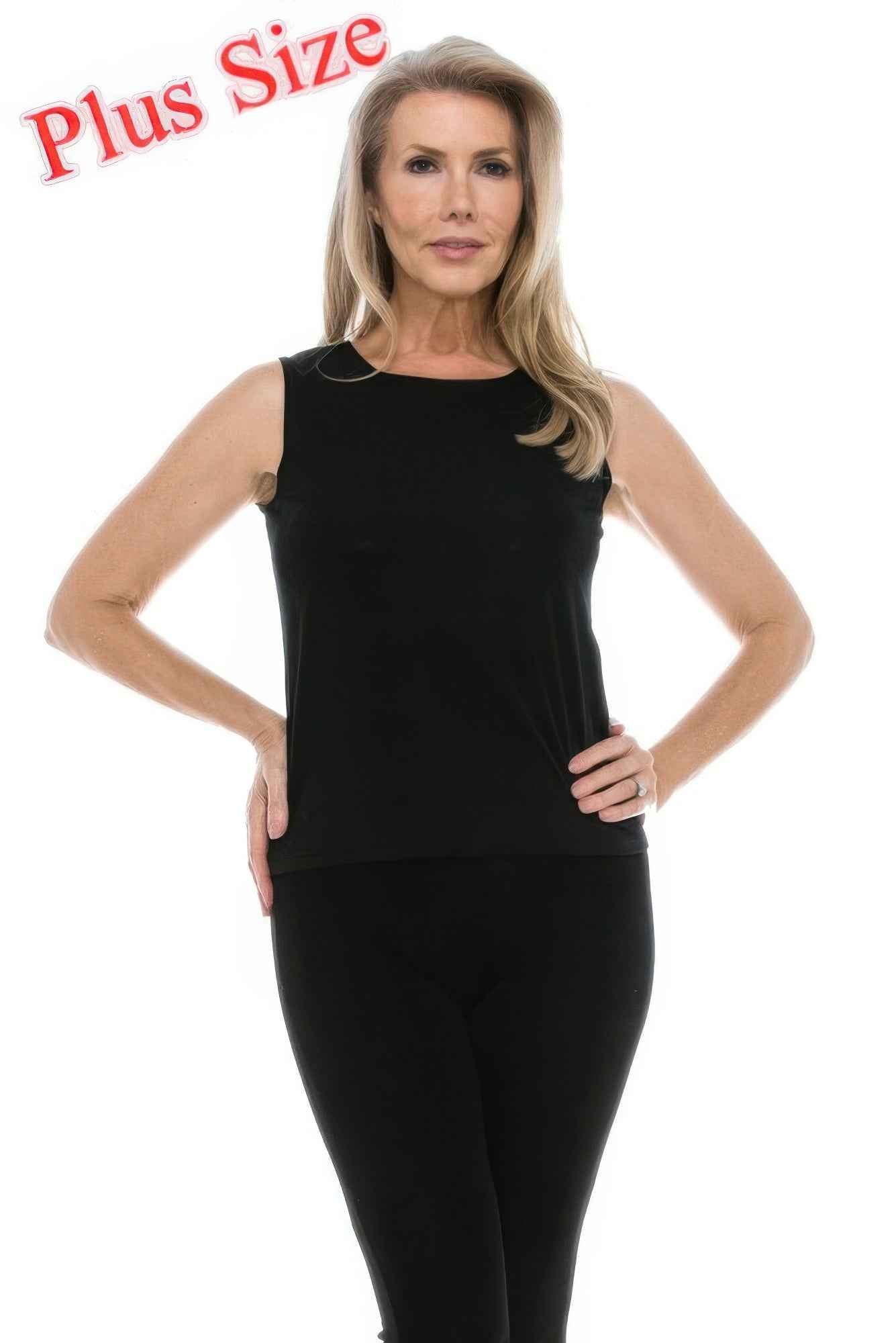 Plus Size Sleeveless Solid Tank Top