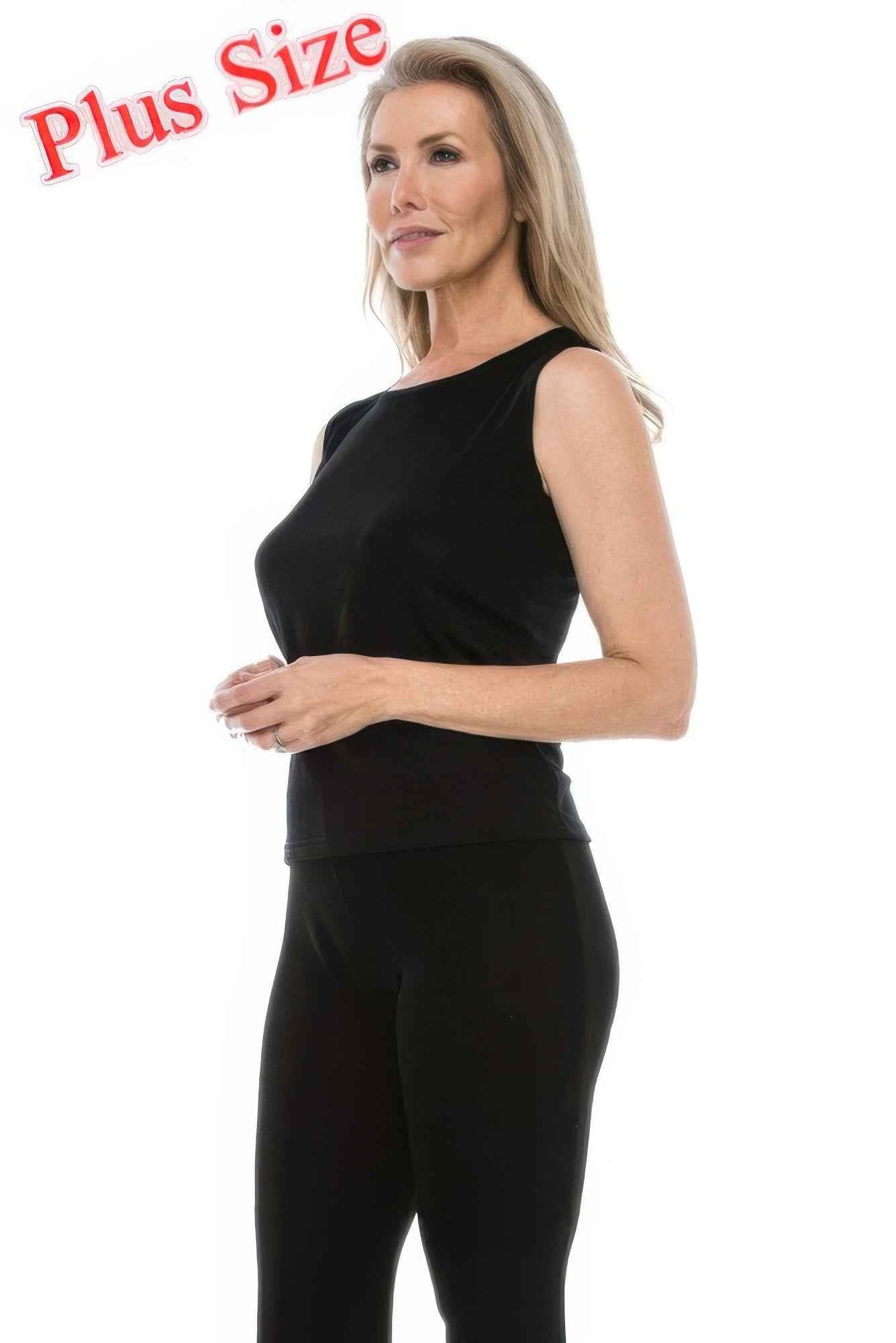 Plus Size Sleeveless Solid Tank Top