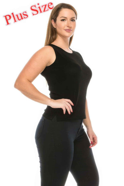 Plus Size Sleeveless Round Neck Tank