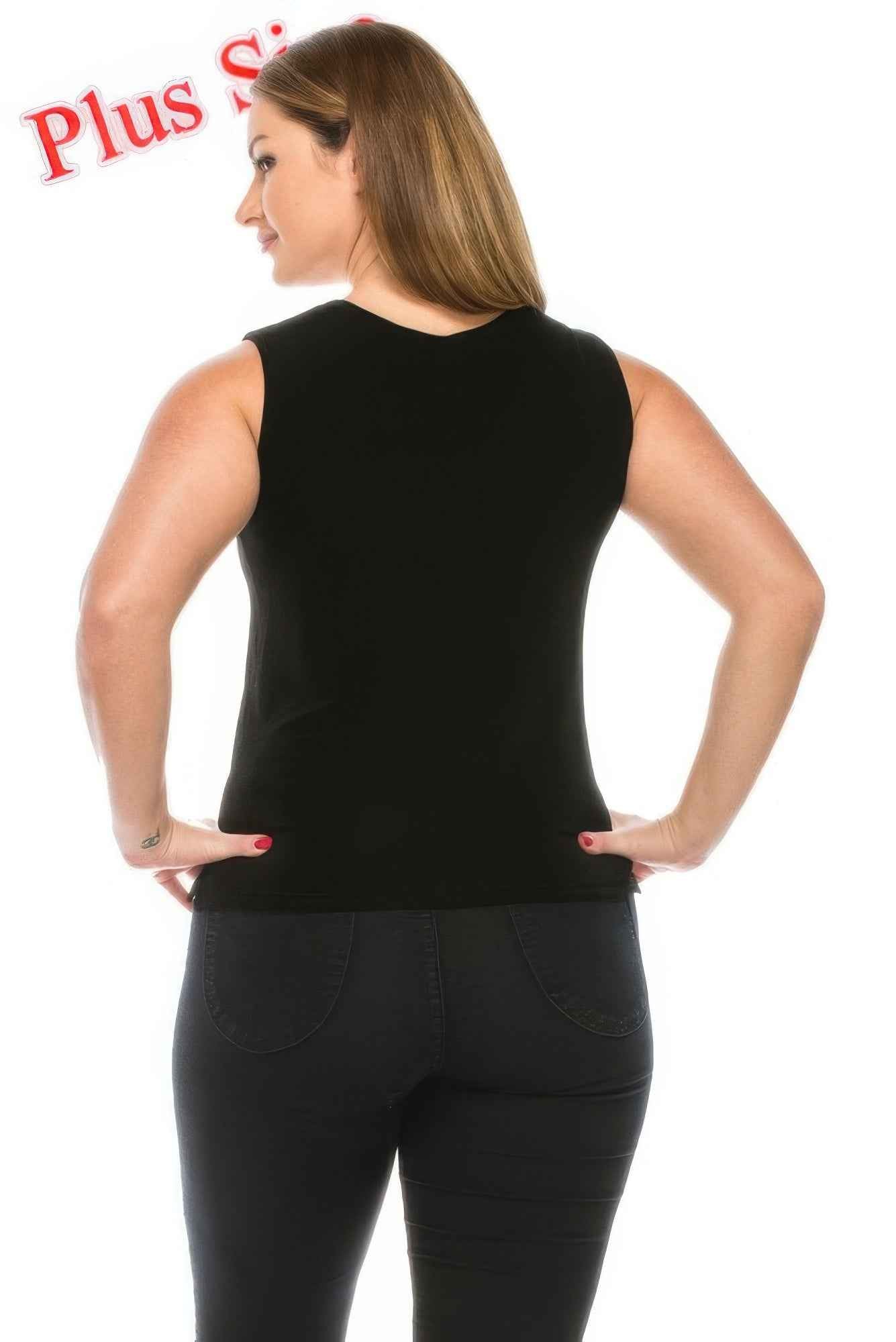 Plus Size Sleeveless Round Neck Tank