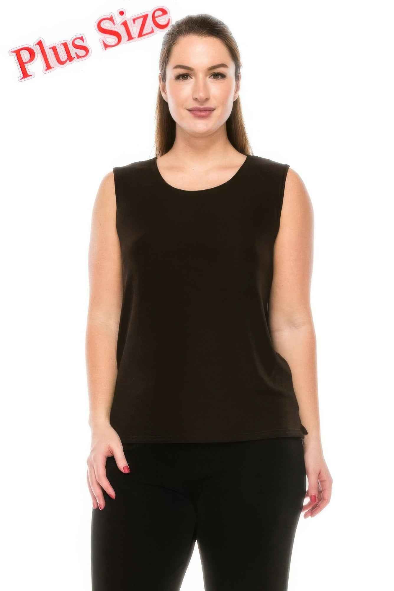 Plus Size Sleeveless Round Neck Tank