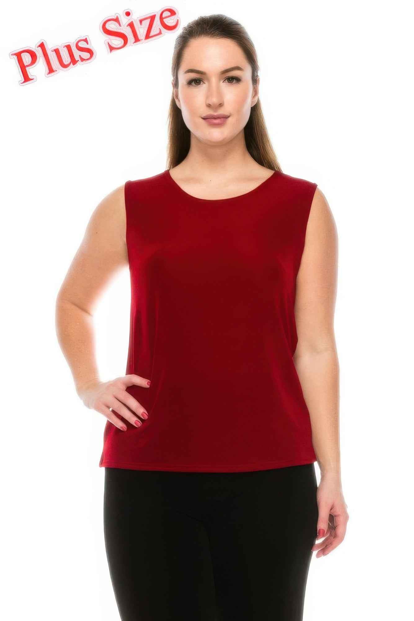Plus Size Sleeveless Round Neck Tank