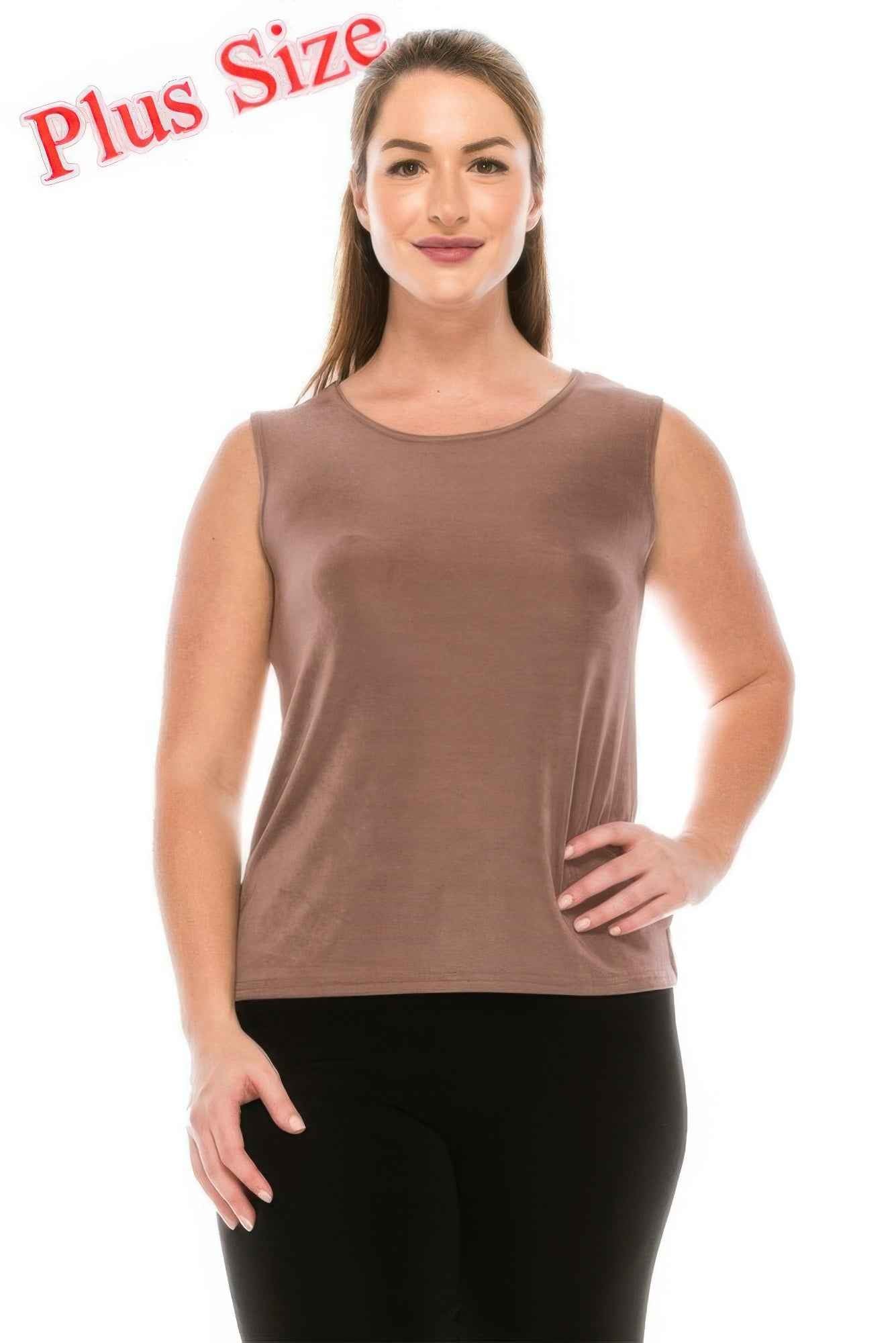 Plus Size Sleeveless Round Neck Tank
