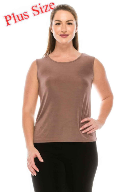 Plus Size Sleeveless Round Neck Tank