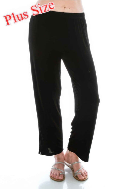 Plus Size Stretchy Solid Ankle Plus Pants