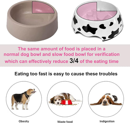 Slow Feeder Dog Bowls, Interactive Bloat Stop Non Slip Dog Bowl to Slow down Eating for Small and Medium Dogs (M6.9In * 2.4In) Pet's Supplies |