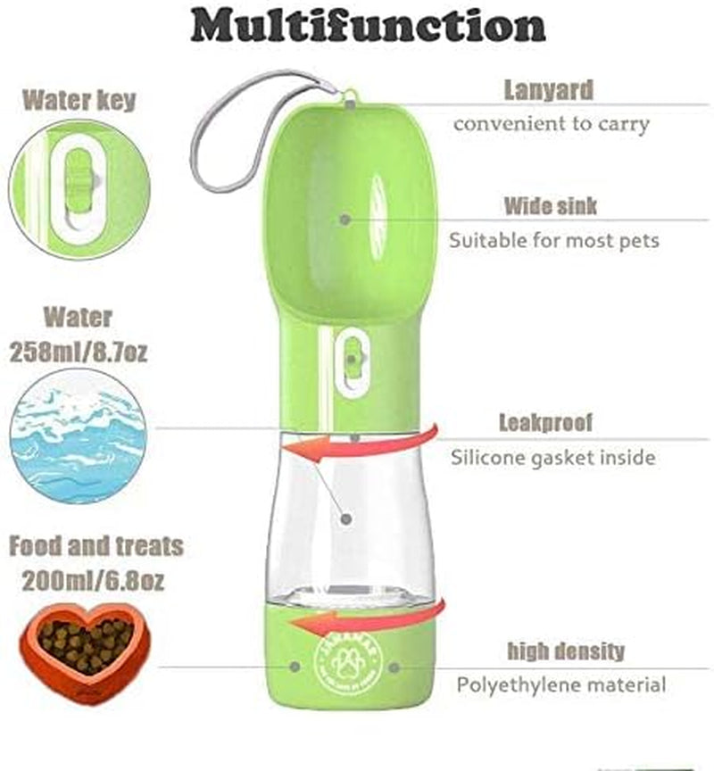 Dog Water Bottle, Lightweight Leak Proof Portable Dog Water Bottle Dispenser Suitable for Puppy, Cat and Rabbit, Combo Designed Food, Water Container for Outdoor Travel, Walking and Hiking Pet's Supplies |