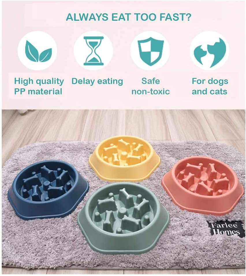 Slow Feeder Dog Bowl anti Gulping Healthy Eating Interactive Bloat Stop Fun Alternative Non Slip Dog Slow Food Feeding Pet Bowl Slow Eating Healthy Design for Small Medium Size Dogs Pet's Supplies |