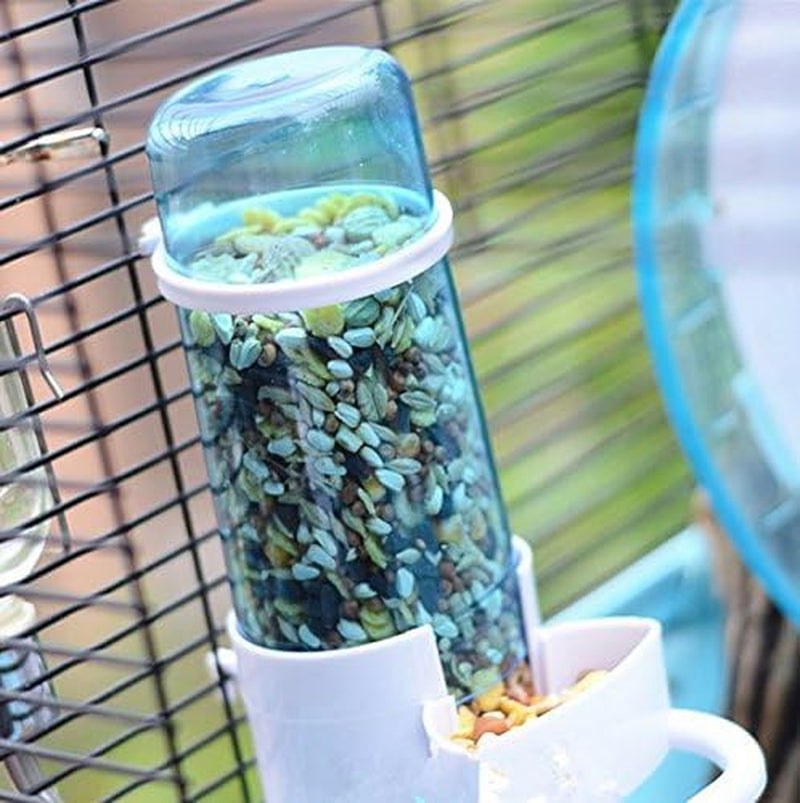 Pet Feeder Automatic,Bird Hamster Small Animal Feeder, Automatic Feeding Device Dispenser for Hamster Bird Pigeon Parrots Mini Hedgehog with Holder (5.90X2.83X6.10In) Pet's Supplies |