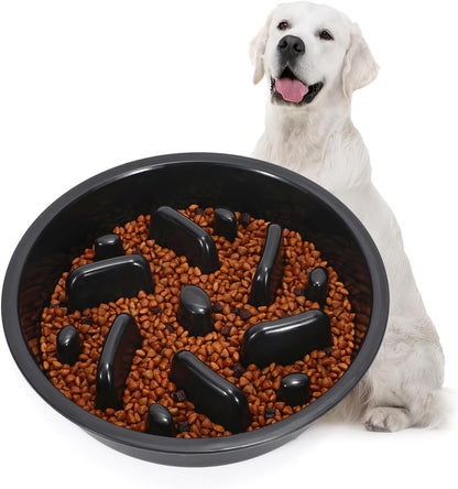 Slow Feeder Dog Bowl - BPA, PVC, and Phthalate-Free - Suitable for Most Raised Feeders - Non-Slip Maze Design - Can Be Used for All Food Types Pet's Supplies |