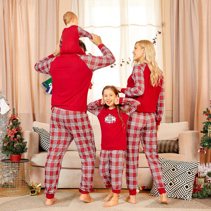 Christmas Pajamas for Family, Matching Family Christmas Pjs Sets Red Elk Tree Printed Top Sleepwear