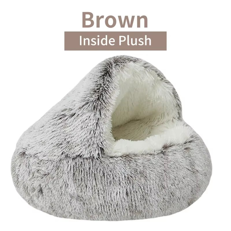 Winter Plush Pet Cat Bed round Cat Cushion Cat House 2 in 1 Warm Cats Basket Pet Sleep Bag Kitten Nest Kennel for Small Dog Cats Pet's Supplies |