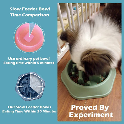 Slow Feeder Dog Bowl anti Gulping Healthy Eating Interactive Bloat Stop Fun Alternative Non Slip Dog Slow Food Feeding Pet Bowl Slow Eating Healthy Design for Small Medium Size Dogs Pet's Supplies |