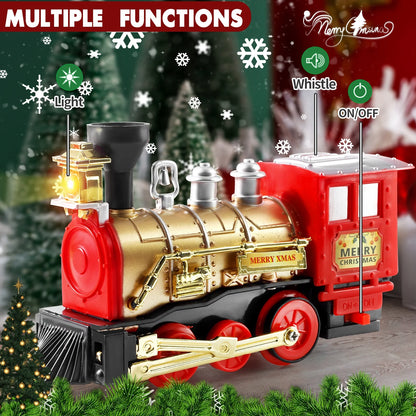 Christmas Train Set Electric Train Toy for Boys Girls Railway Kit under around the Christmas Tree with Sounds Lights Pet's Supplies |