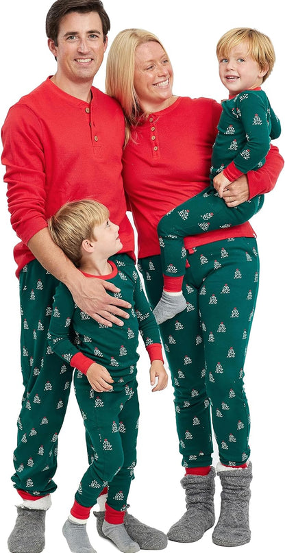 Family Matching Holiday Pajamas Organic Cotton for Men, Women, Kids, Toddlers, Baby Boys, Girls, Unisex Pets