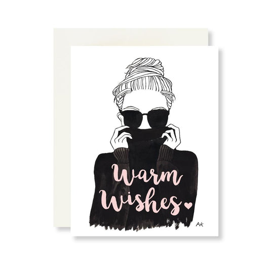 Warm Wishes Fashion Illustration Holiday Card