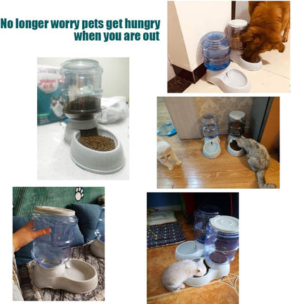 Automatic Cat Feeder, 1 Gallon Cat Dog Food Dispenser, Durable Automatic Gravity Cat Dog Feeder, Practical Automatic Pet Feeder Food Dispenser for Cats, Small Dogs and Other Cute Small Pets