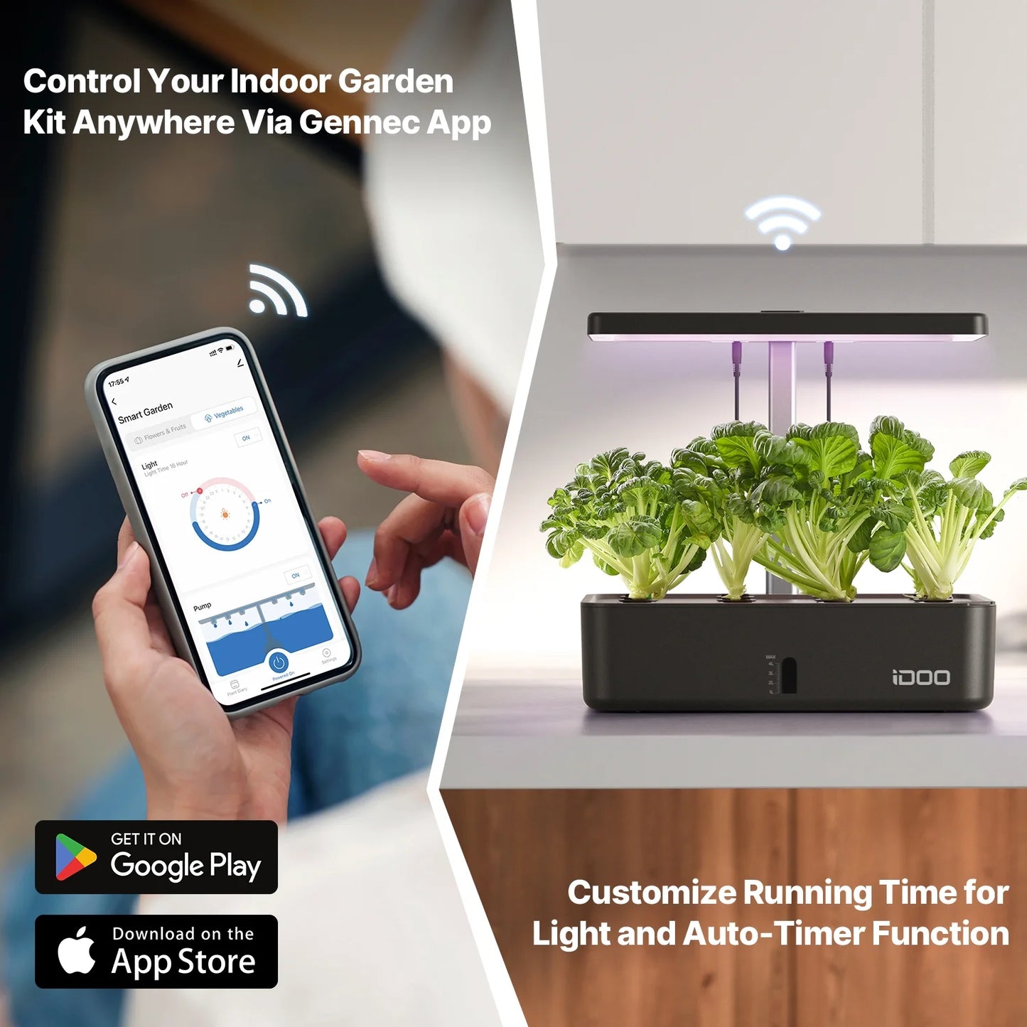 Wifi 12 Pods Hydroponics Growing System, Smart Indoor Grow System Kit with APP Control Pet's Supplies |