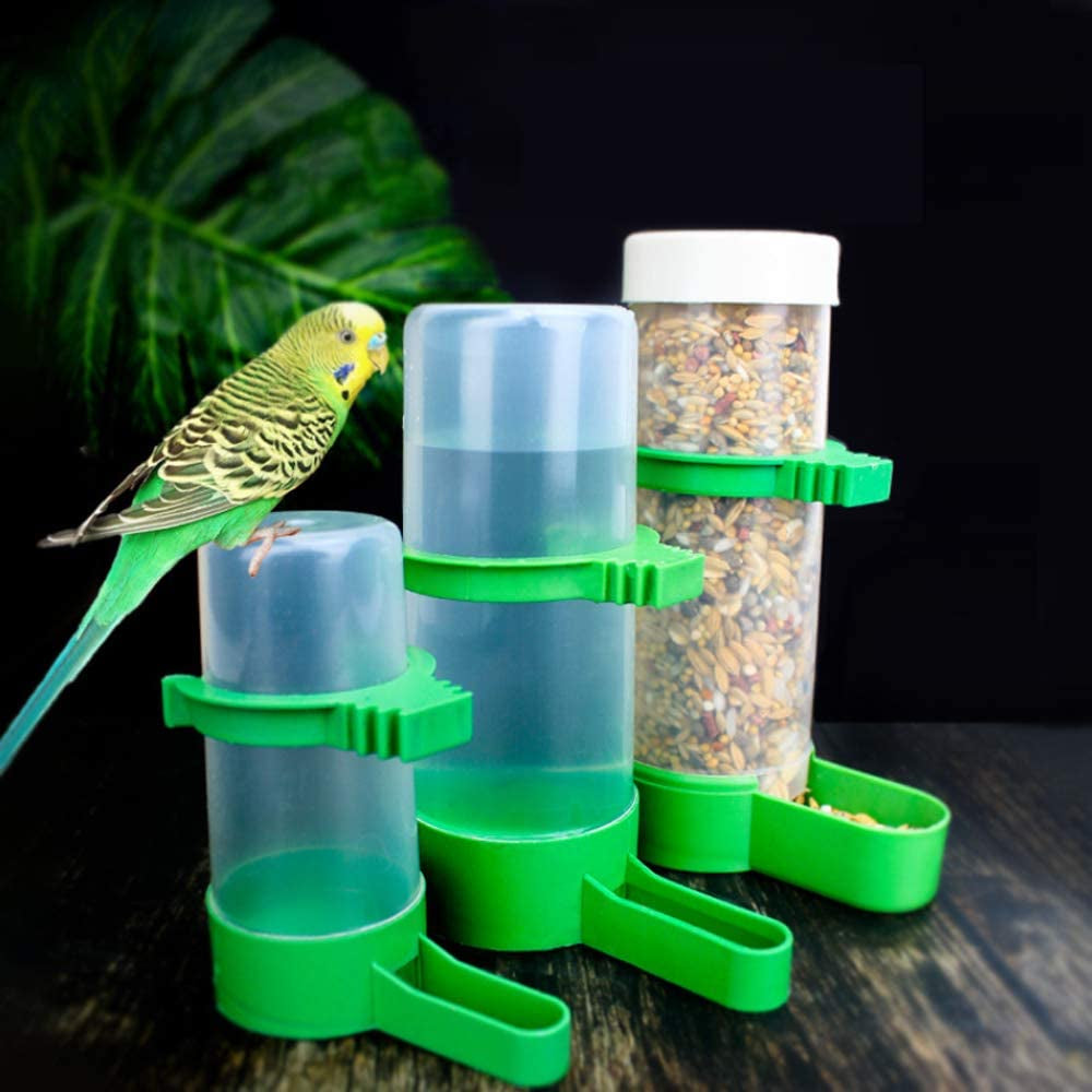 Bird Feeder, Bird Water Dispenser for Cage,  2PCS Automatic Bird Water Feeder with 1PCS Food Feeder for Cage Pet Parrot Budgie Lovebirds Cockatiel Automatic Bird Feeder (2Pcs 60Ml + 1Pcs 150Ml) Pet's Supplies |