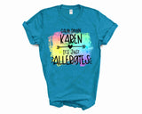 Calm Down Karen Graphic Tee- Blue