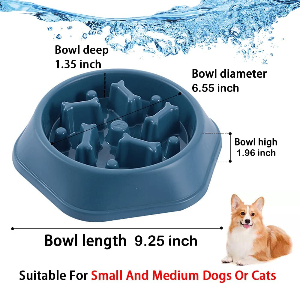 Slow Feeder Dog Bowl anti Gulping Healthy Eating Interactive Bloat Stop Fun Alternative Non Slip Dog Slow Food Feeding Pet Bowl Slow Eating Healthy Design for Small Medium Size Dogs Pet's Supplies |