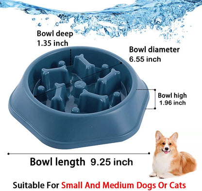 Slow Feeder Dog Bowl anti Gulping Healthy Eating Interactive Bloat Stop Fun Alternative Non Slip Dog Slow Food Feeding Pet Bowl Slow Eating Healthy Design for Small Medium Size Dogs Pet's Supplies |