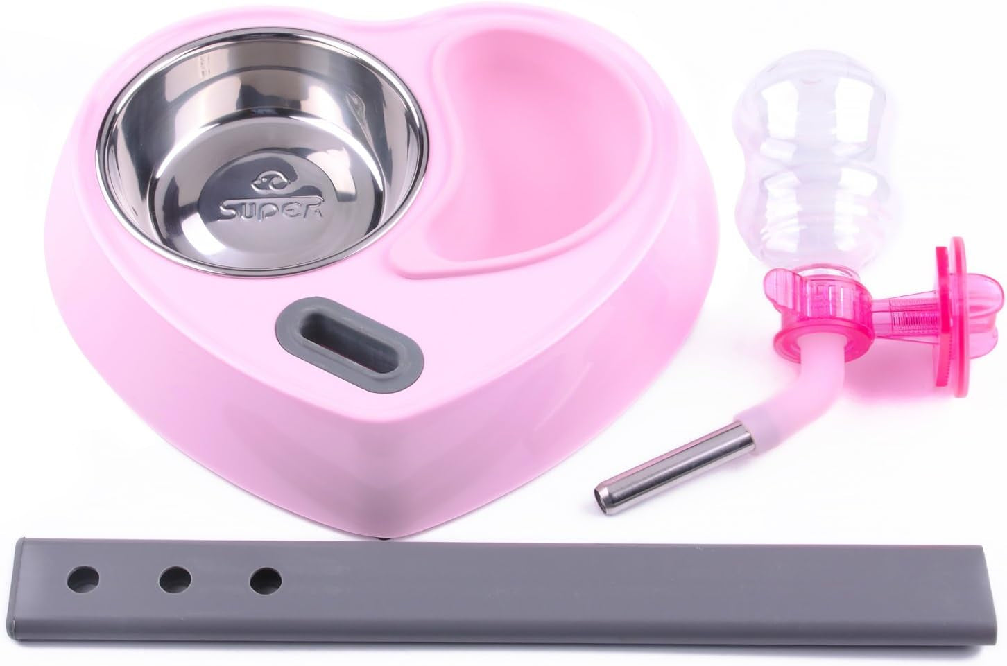 Multifunctional Automatic Feeders Dispenser - Portion Control Water Dispenser Bowl for Dogs & Cats, Mess Free, No More Dripping Beard Light Pink Pet's Supplies |