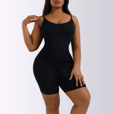 Black body shaper with a high waist and breathable fabric